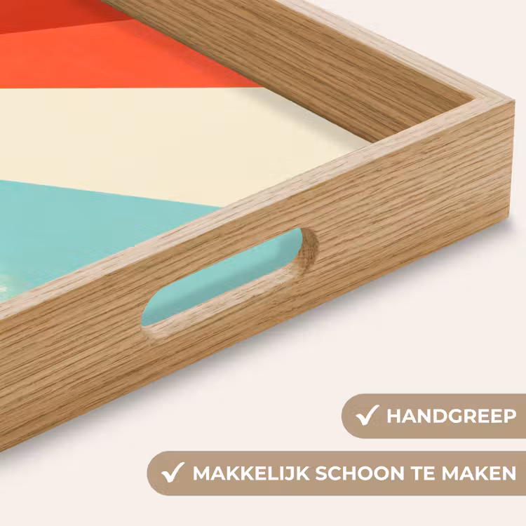 Surfer - Abstract - Golven - Zonnestralen Dienblad Rechthoek middel -USP_HandgreepNL