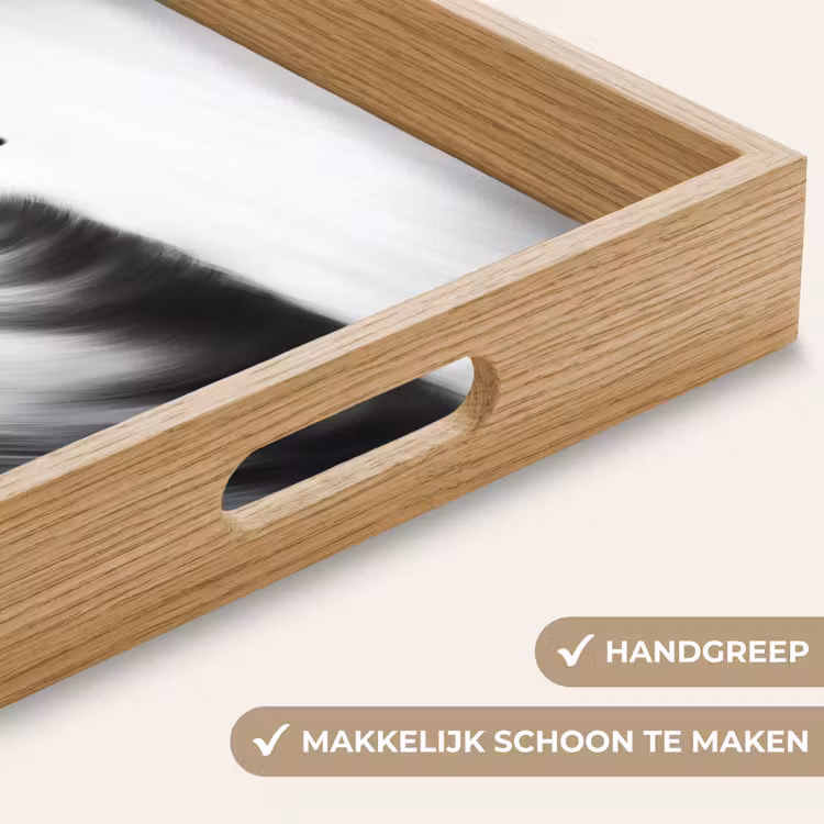Surfer - Golf - Vervaagd - Zwart Dienblad Rechthoek middel -USP_HandgreepNL