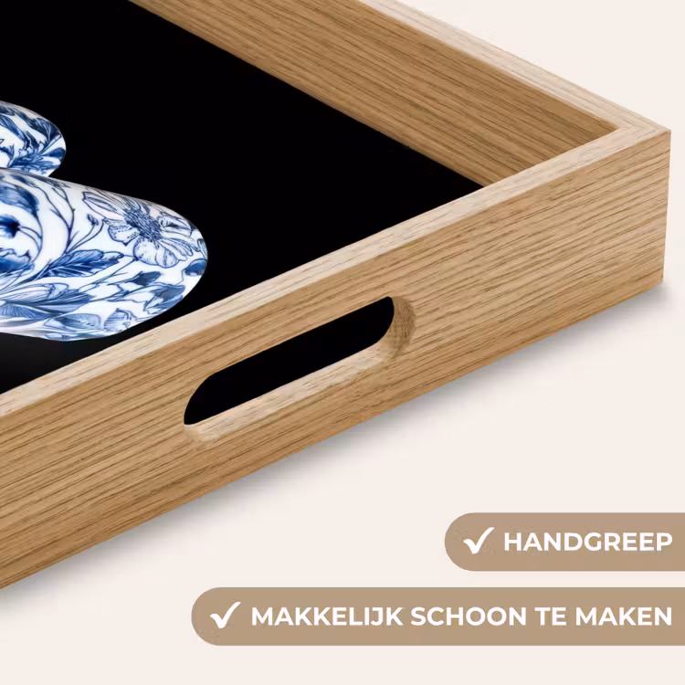 Sushi - Delfts blauw - Rijst - Vis - Elegant Dienblad Rechthoek middel -USP_HandgreepNL