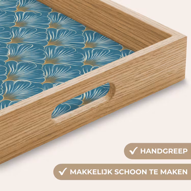 Symmetrisch - Patroon - Blauw Dienblad Rechthoek middel 911 -USP_HandgreepNL