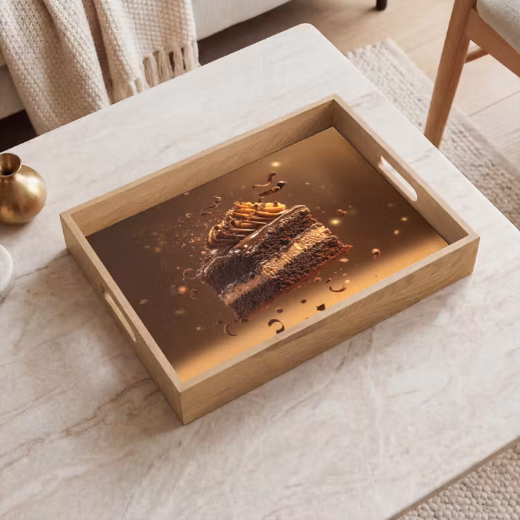 Taart - Chocolade - Eten - Brownie Dienblad Rechthoek middel -sfeer1