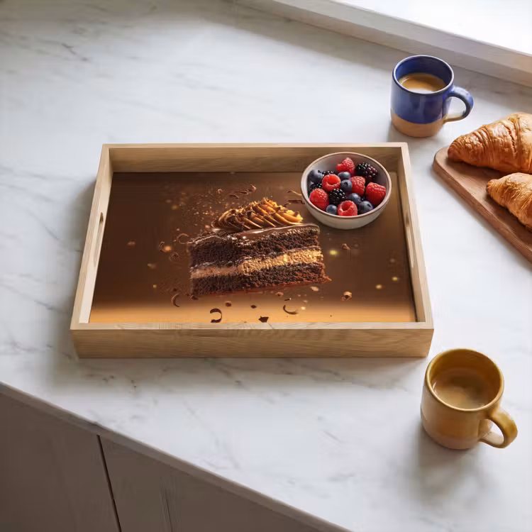 Taart - Chocolade - Eten - Brownie Dienblad Rechthoek middel -sfeer2