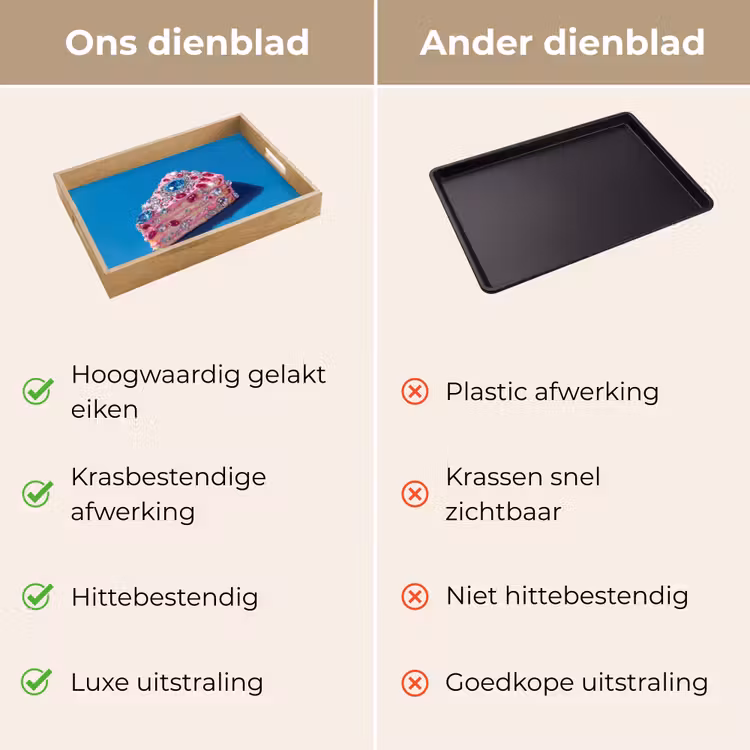 Taart - Edelstenen - Glitters - Roze Dienblad Rechthoek middel -USP_VergelijkingNL