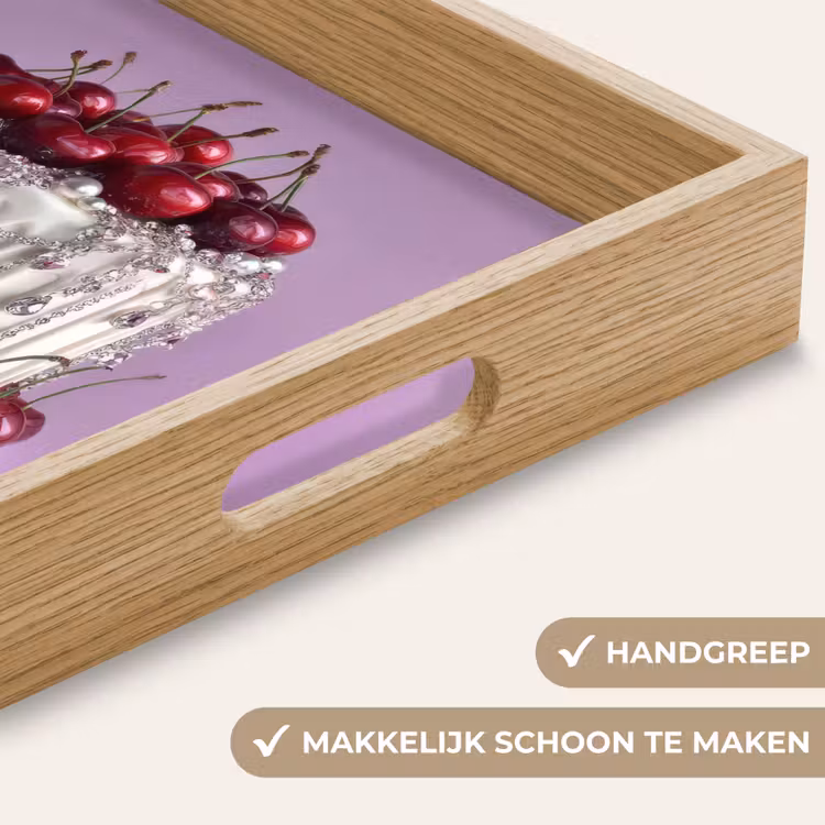 Taart - Kersen - Juwelen - Rood Dienblad Rechthoek middel -USP_HandgreepNL