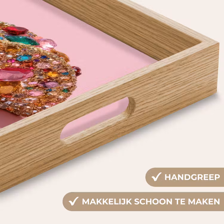 Taco - Kleurrijk - Edelstenen - Goud Dienblad Rechthoek middel -USP_HandgreepNL