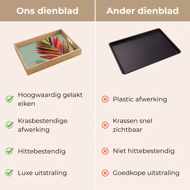 Tak - Bladeren - Kleurrijk - Schaduw Dienblad Rechthoek middel -USP_VergelijkingNL