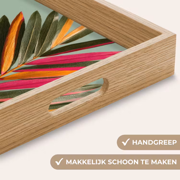 Tak - Bladeren - Kleurrijk - Schaduw Dienblad Rechthoek middel -USP_HandgreepNL