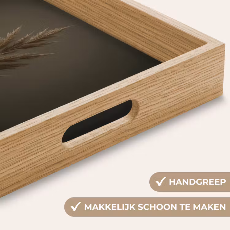 Tak - Pluimgras - Donkerbruin Dienblad Rechthoek middel -USP_HandgreepNL