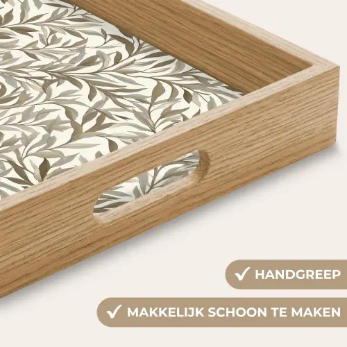 Takken - Botanisch - Taupe Dienblad Rechthoek middel 911 -USP_HandgreepNL