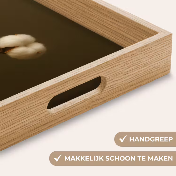 Takken - Katoen - Wit - Bollen Dienblad Rechthoek middel -USP_HandgreepNL