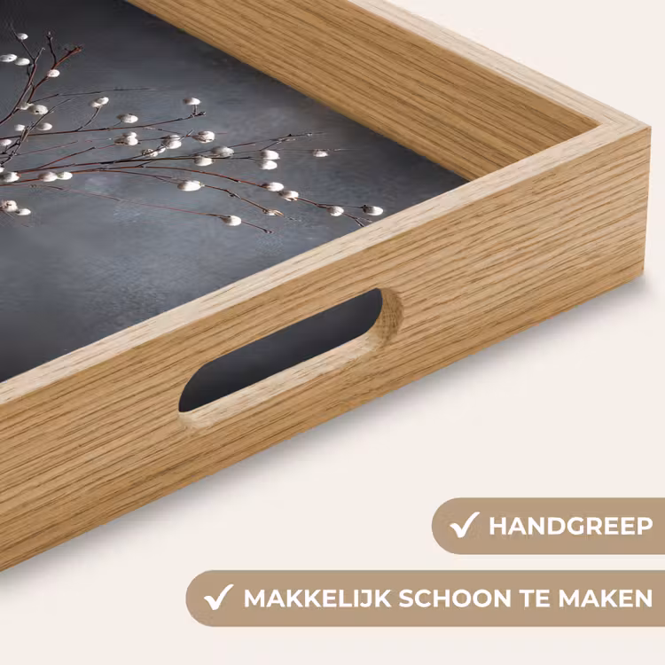 Takken - Vaas - Bolletjes - Wit Dienblad Rechthoek middel -USP_HandgreepNL