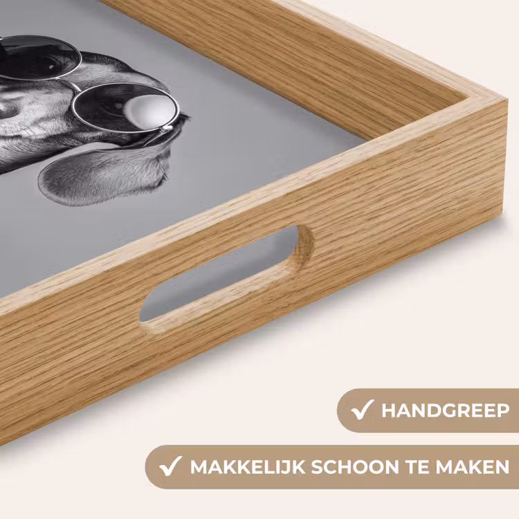 Teckel - Bier - Glas - Bril Dienblad Rechthoek middel -USP_HandgreepNL