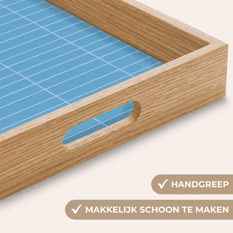 Tegel - Langwerpig - Patroon - Blauw Dienblad Rechthoek middel 911 -USP_HandgreepNL