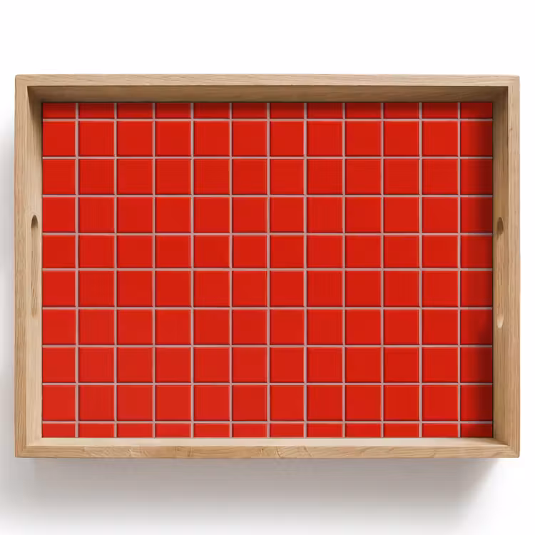 Tegel - Patroon - Kersen - Rood Dienblad Rechthoek middel 911 -z3d_shopping