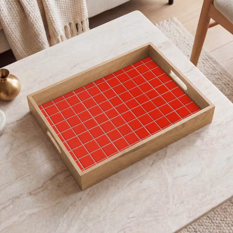 Tegel - Patroon - Kersen - Rood Dienblad Rechthoek middel 911 -sfeer1