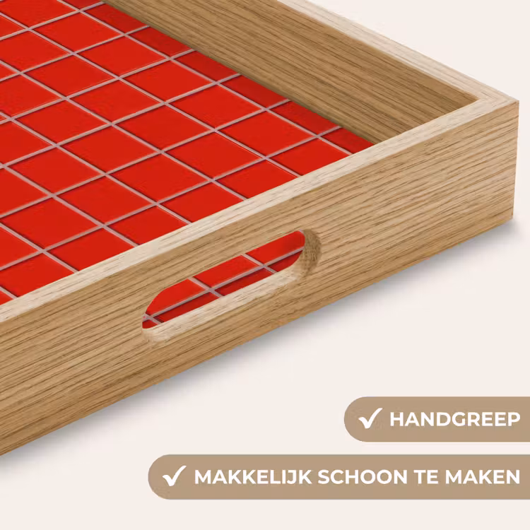 Tegel - Patroon - Kersen - Rood Dienblad Rechthoek middel 911 -USP_HandgreepNL