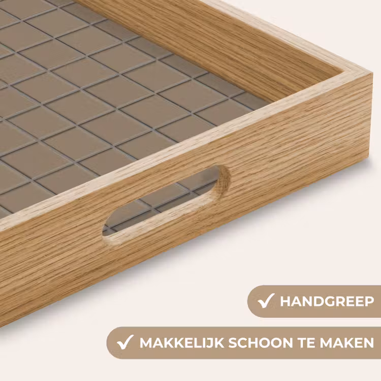 Tegel - Patroon - Taupe Dienblad Rechthoek middel 911 -USP_HandgreepNL