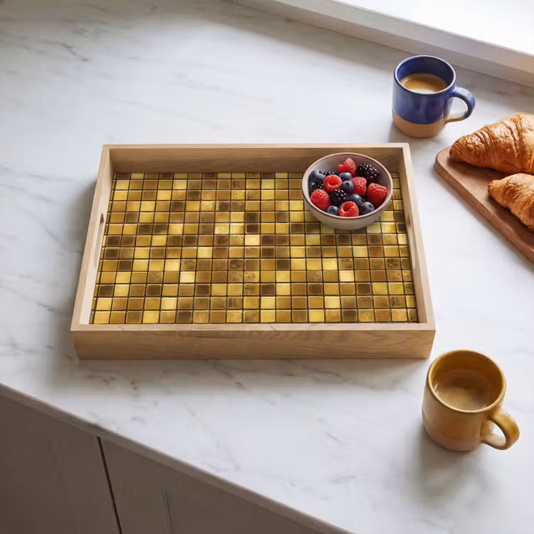 Tegels - Mozaïek - Luxe - Warm Goud Dienblad Rechthoek middel 911 -sfeer2