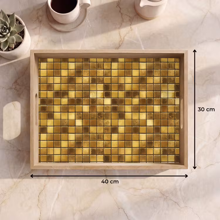 Tegels - Mozaïek - Luxe - Warm Goud Dienblad Rechthoek middel 911 -USP_Formaat