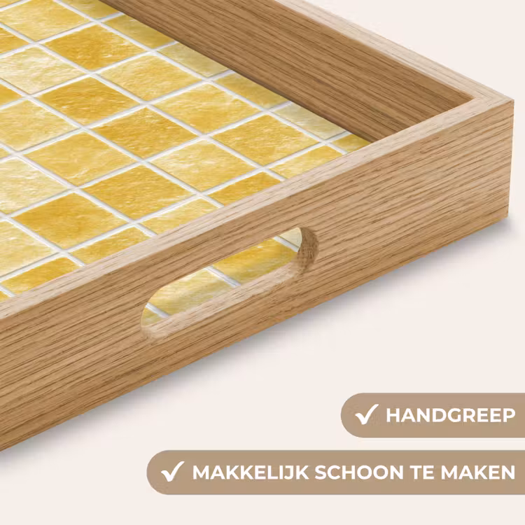 Tegels - Mozaïek - Textuur - Goudgeel Dienblad Rechthoek middel 911 -USP_HandgreepNL