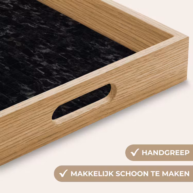 Tegels - Patroon - Marmer - Zwart Dienblad Rechthoek middel 911 -USP_HandgreepNL
