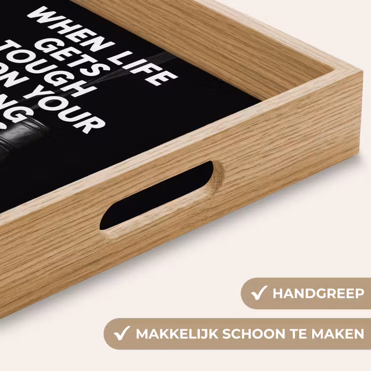 Tekst - Bokshandschoenen - Wit Dienblad Rechthoek middel -USP_HandgreepNL