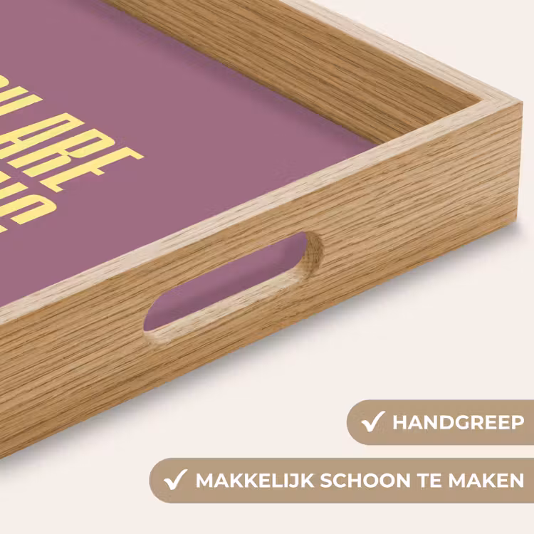 Tekst - Paars - Amazing Dienblad Rechthoek middel -USP_HandgreepNL
