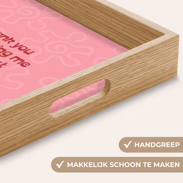 Tekst - Rood - Moederdag Dienblad Rechthoek middel -USP_HandgreepNL