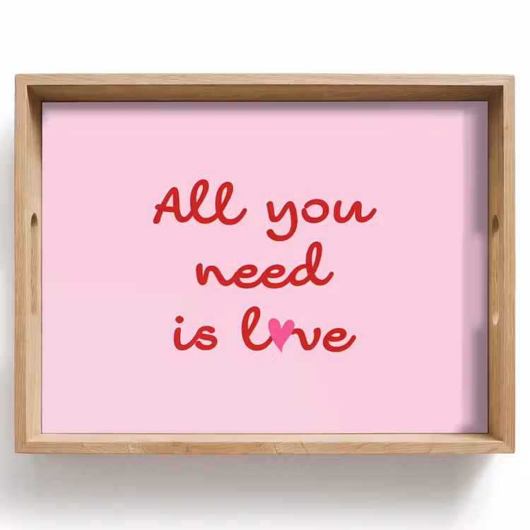 Tekst - Roze - Love - Hart Dienblad Rechthoek middel -z3d_shopping