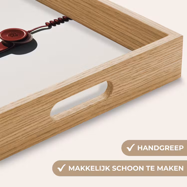 Telefoon - Koord - Rood - Minimalistisch Dienblad Rechthoek middel -USP_HandgreepNL