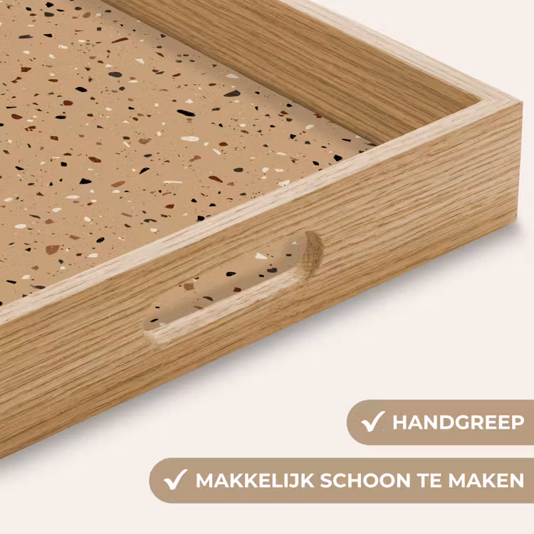 Terrazzo - Patroon - Beige Dienblad Rechthoek middel 911 -USP_HandgreepNL