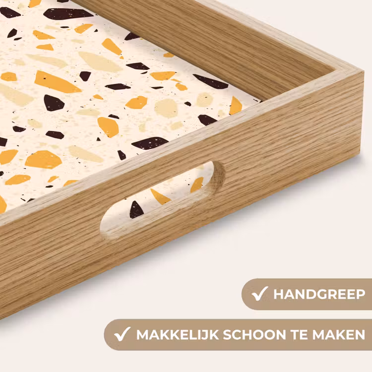Terrazzo - Patroon - Geel - Dienblad Rechthoek middel 911 -USP_HandgreepNL