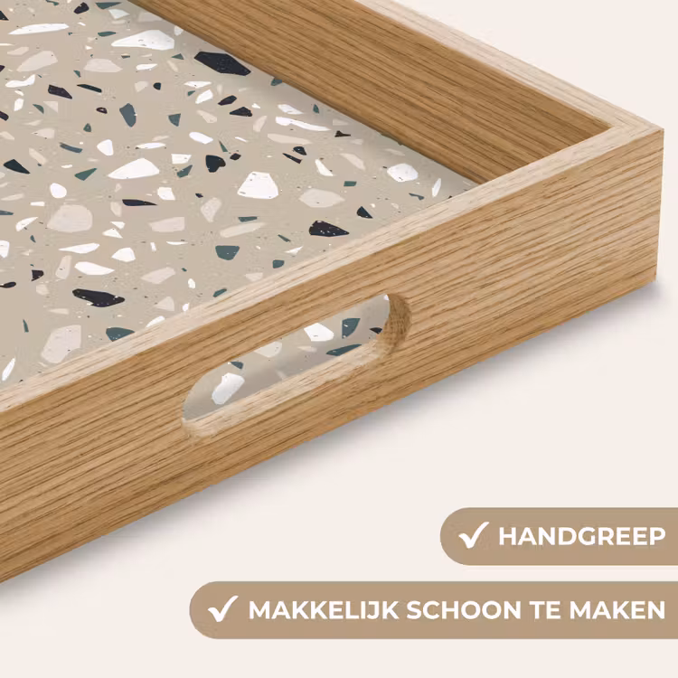 Terrazzo - Patroon - Groen Dienblad Rechthoek middel 911 -USP_HandgreepNL