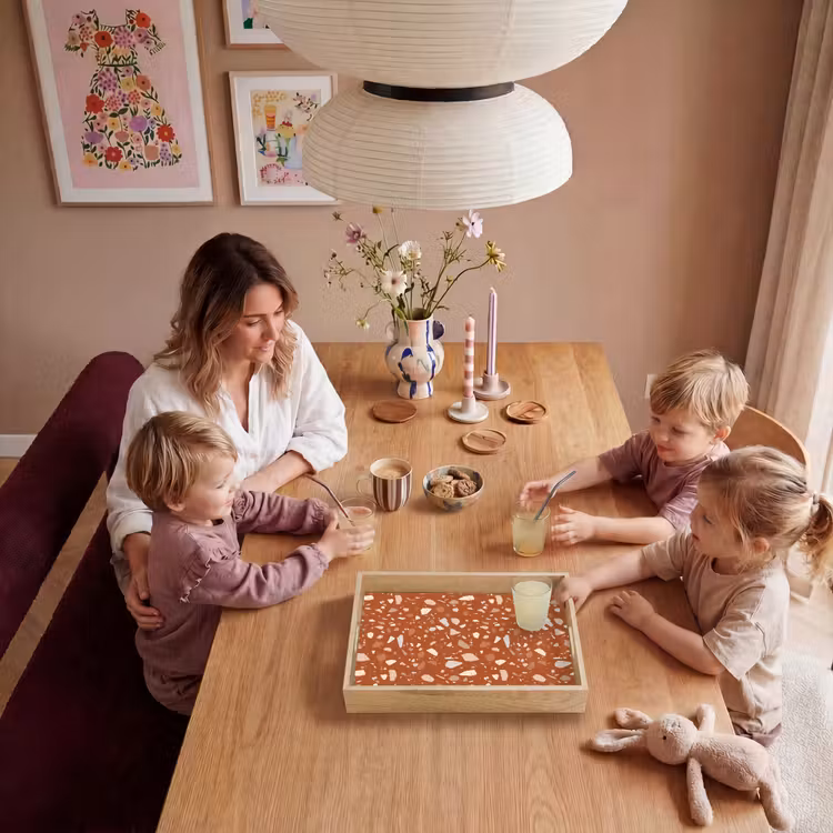 Terrazzo - Patroon - Klei Dienblad Rechthoek middel 911 -sfeer4