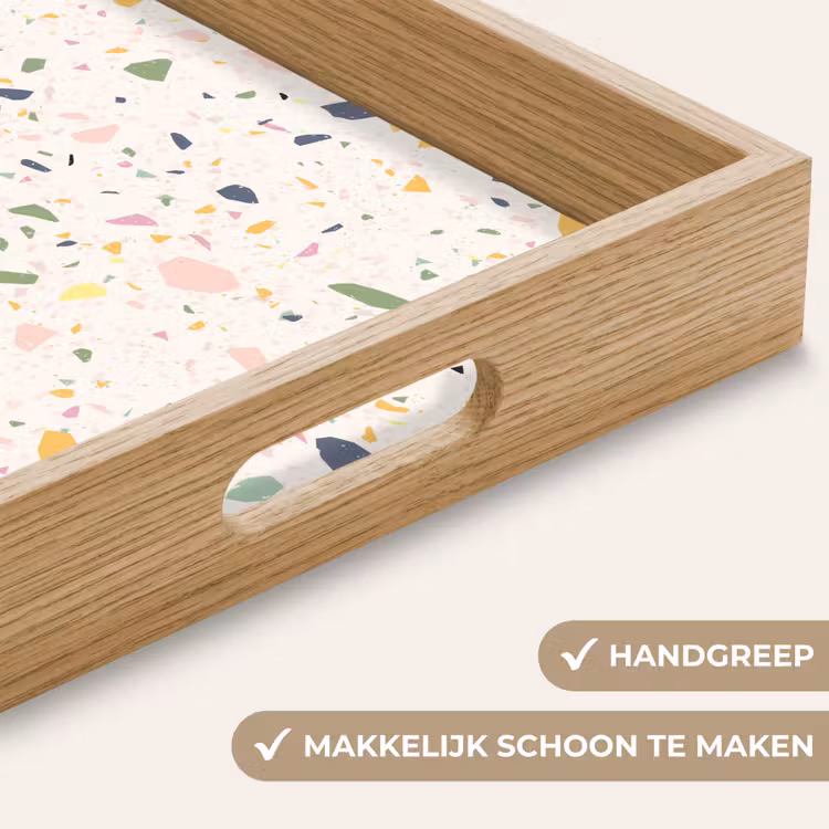 Terrazzo - Patroon - Kleurrijk - Festival Dienblad Rechthoek middel 911 -USP_HandgreepNL