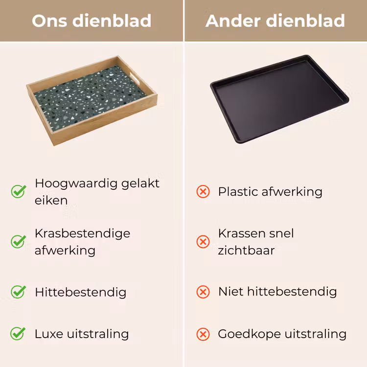 Terrazzo - Patroon - Kleurrijk - Groen Dienblad Rechthoek middel 911 -USP_VergelijkingNL