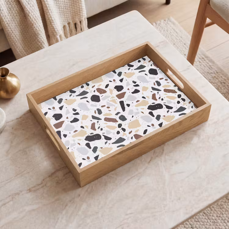 Terrazzo - Patroon - Kleurrijk - Klei Dienblad Rechthoek middel 911 -sfeer1
