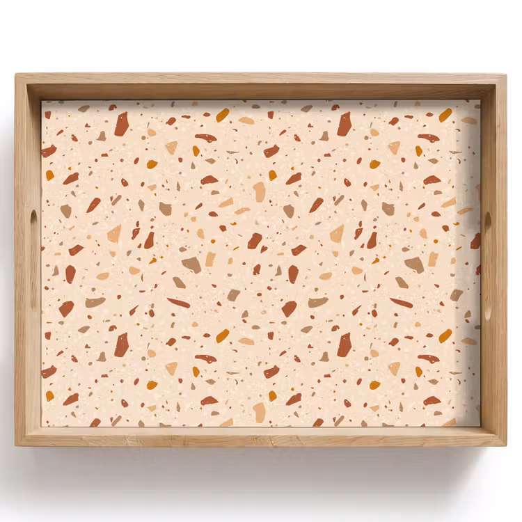 Terrazzo - Patroon - Kleurrijk - Steen Dienblad Rechthoek middel 911 -z3d_shopping