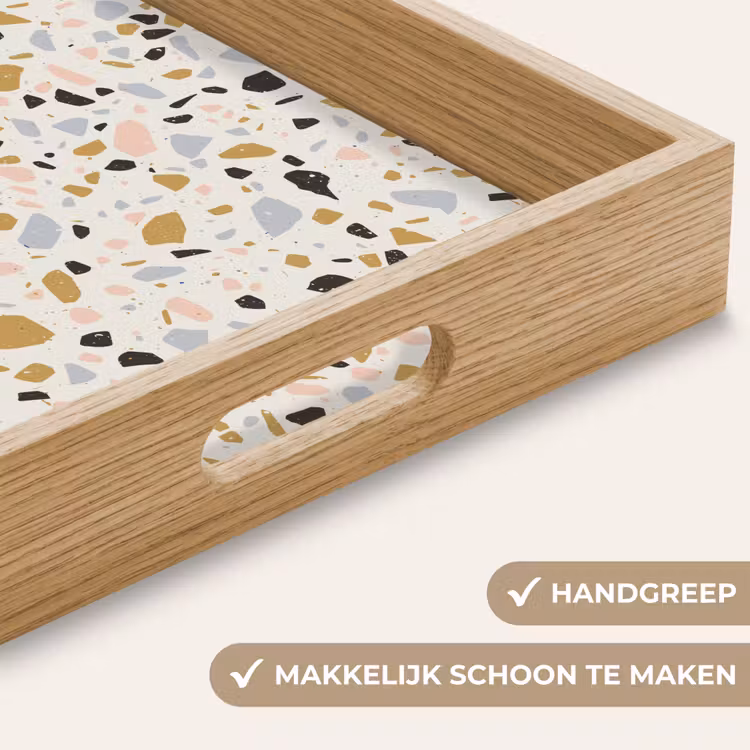 Terrazzo - Patroon - Neutraal - Zacht - Multi Dienblad Rechthoek middel 911 -USP_HandgreepNL