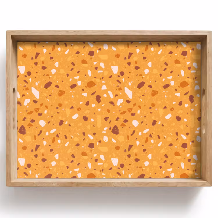 Terrazzo -  Patroon - Okergeel Dienblad Rechthoek middel 911 -z3d_shopping