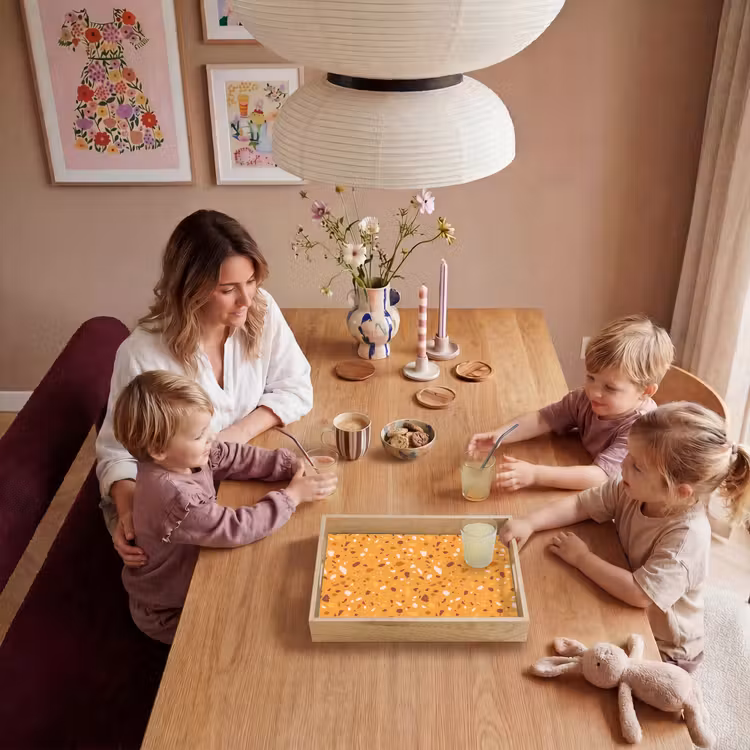 Terrazzo -  Patroon - Okergeel Dienblad Rechthoek middel 911 -sfeer4