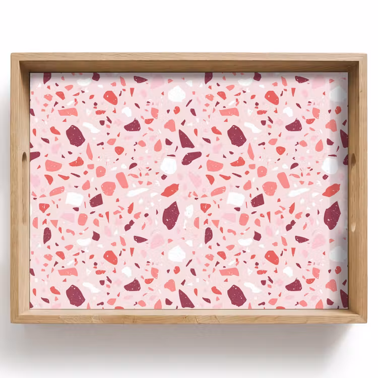 Terrazzo - Patroon - Roze Dienblad Rechthoek middel 911 -z3d_shopping
