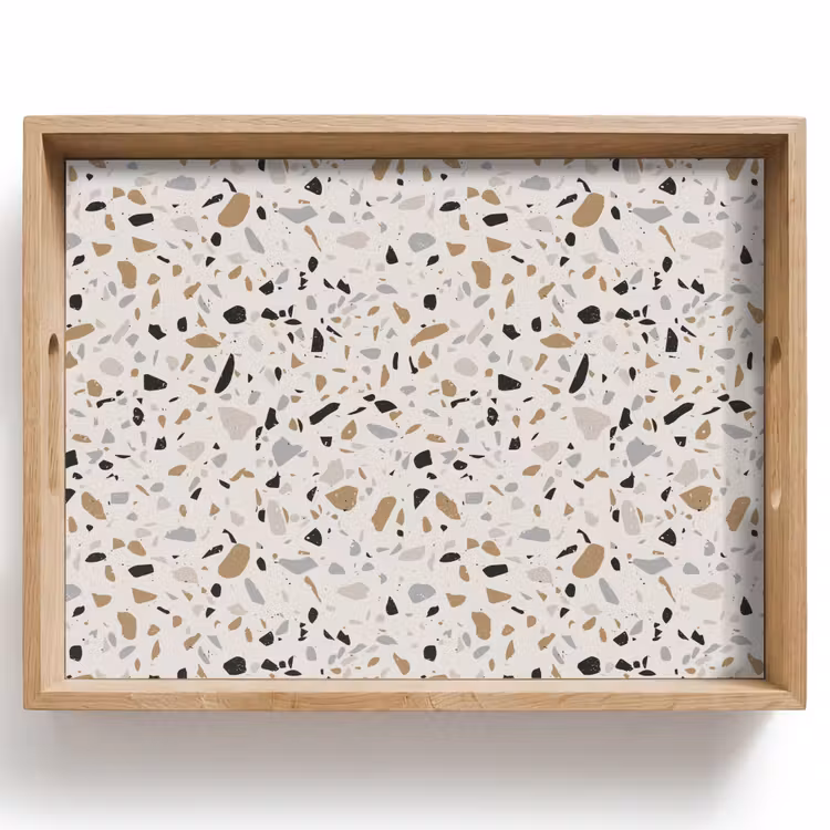 Terrazzo - Patroon - Staal Dienblad Rechthoek middel 911 -z3d_shopping