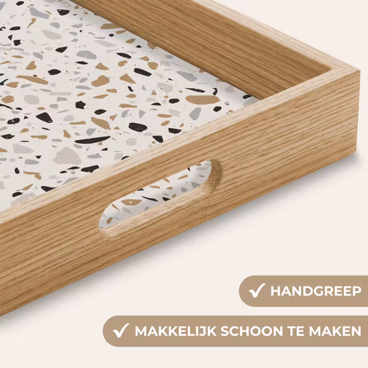 Terrazzo - Patroon - Staal Dienblad Rechthoek middel 911 -USP_HandgreepNL