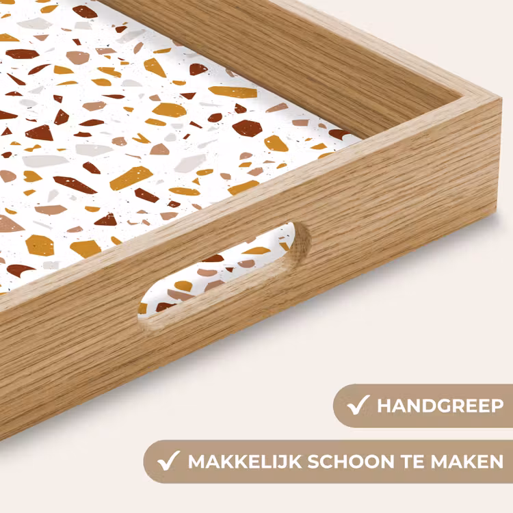 Terrazzo -  Patroon - Wit - Urban Dienblad Rechthoek middel 911 -USP_HandgreepNL