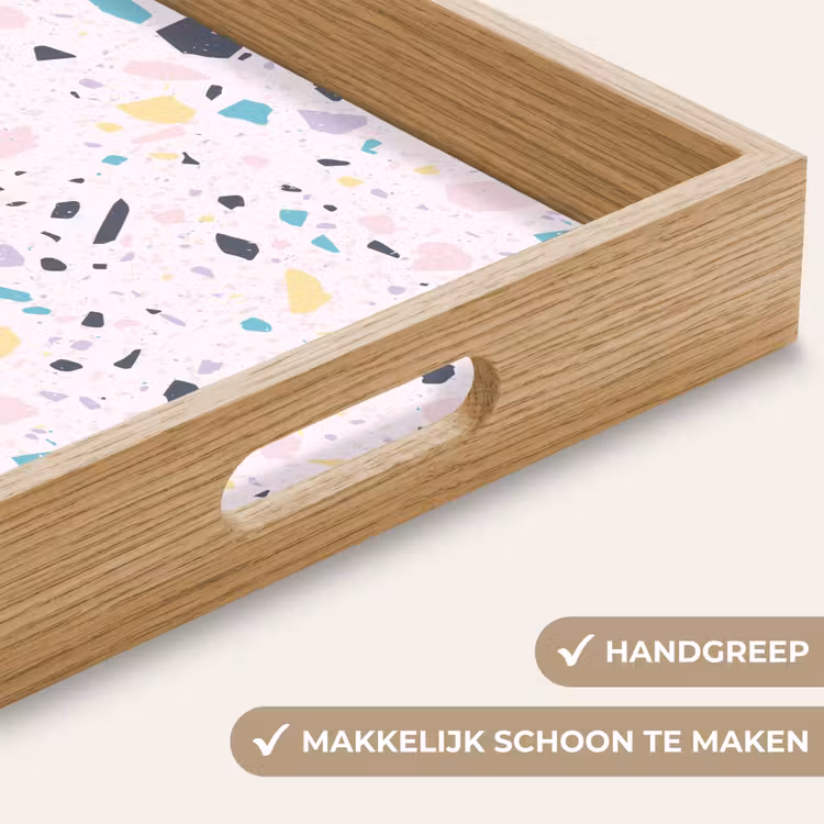 Terrazzo - Patroon - Zacht - Snoep Dienblad Rechthoek middel 911 -USP_HandgreepNL