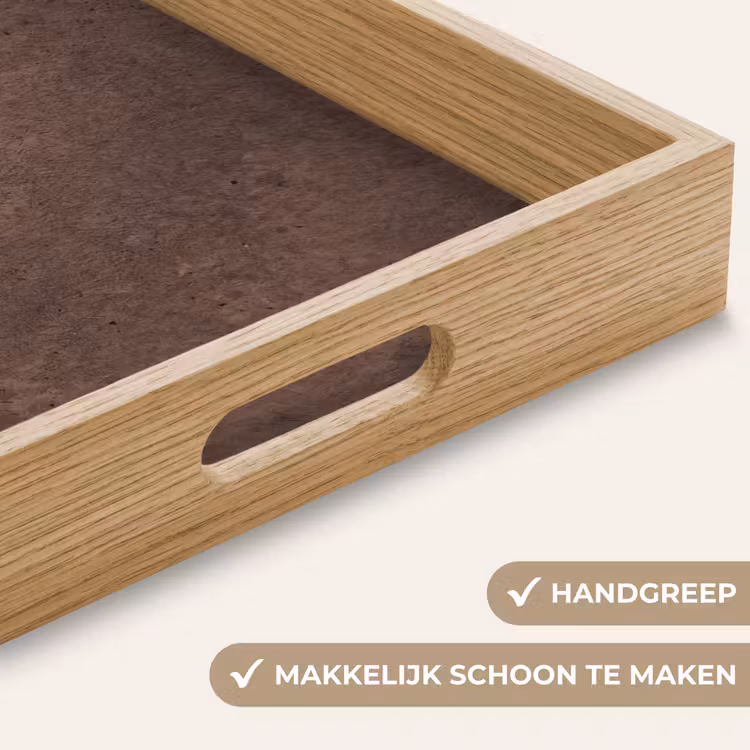 Textuur - Beton - Abstract - Donker - Bruin Dienblad Rechthoek middel -USP_HandgreepNL