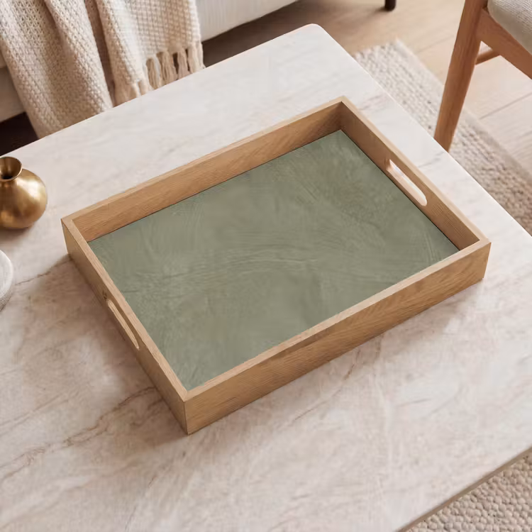Textuur - Betonlook - Achtergrond - Modern - Groen Dienblad Rechthoek middel -sfeer1