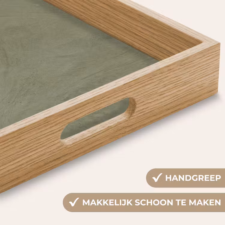 Textuur - Betonlook - Achtergrond - Modern - Groen Dienblad Rechthoek middel -USP_HandgreepNL