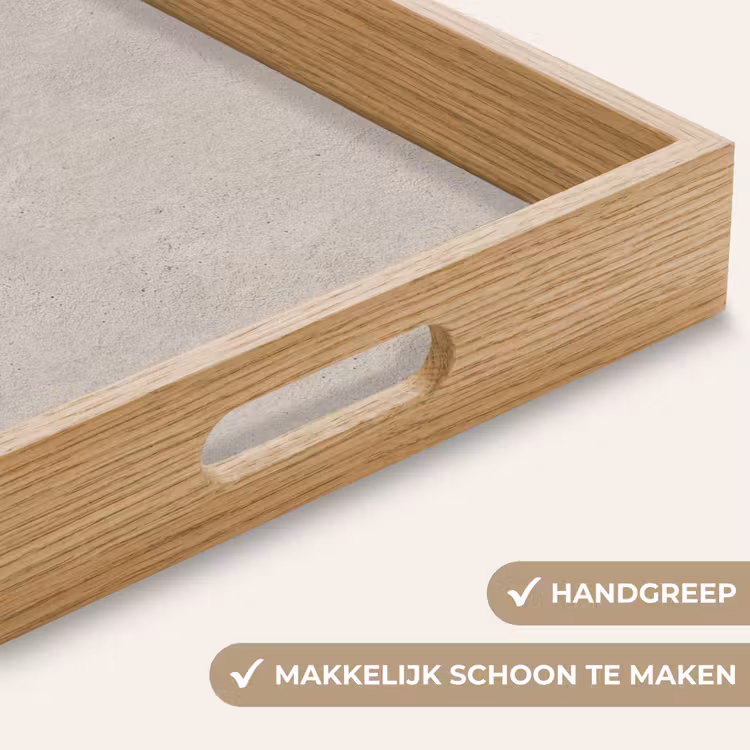Textuur - Effen - Abstract - Beige Dienblad Rechthoek middel -USP_HandgreepNL